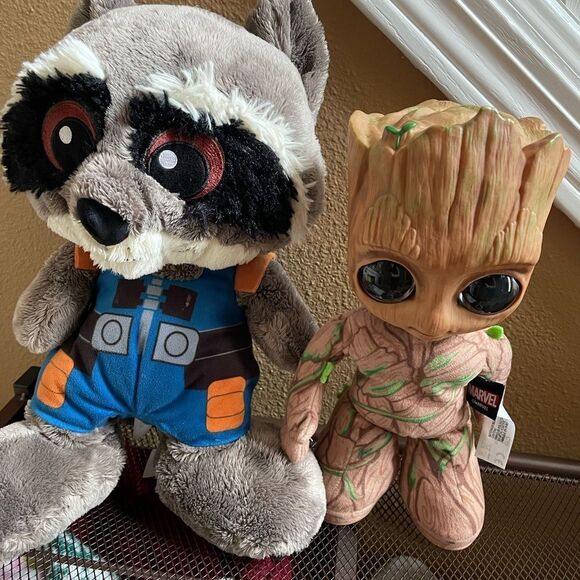 Marvel Groot I Am Groot Groovy Doll & Raccoon Rocket 14 inch Plush Guardians - Picture 3 of 16